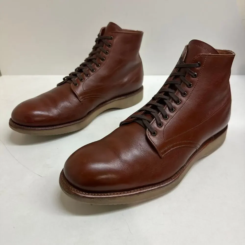 EUC Alden 306 Brown Calfskin Plain Toe Boot CDI Last Made in USA 10.5 AA/B